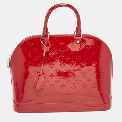Pre-owned Louis Vuitton Pomme D'amour Monogram Vernis Alma Gm Bag