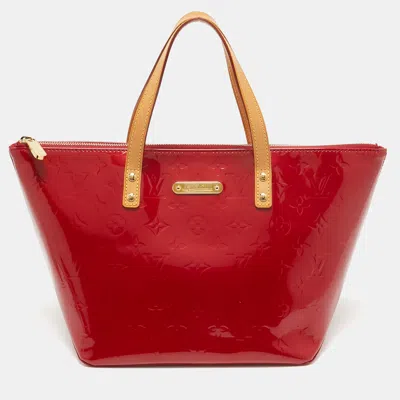 Pre-owned Louis Vuitton Pomme D'amour Monogram Vernis Bellevue Pm Bag In Red