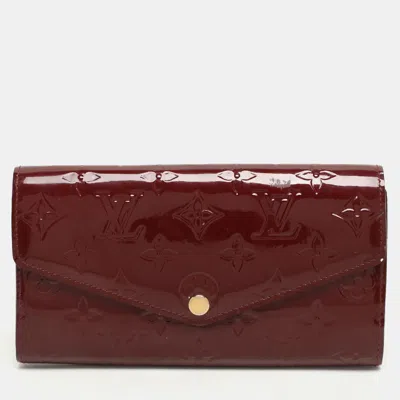 Pre-owned Louis Vuitton Pomme D'amour Monogram Vernis Leather Sarah Wallet