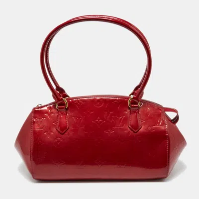 Pre-owned Louis Vuitton Pomme D'amour Monogram Vernis Sherwood Pm Bag In Red