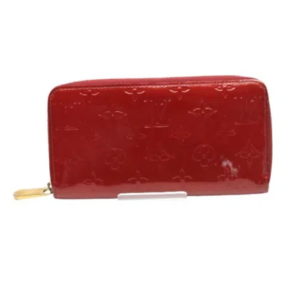 Pre-owned Louis Vuitton Pomme D'amour Red Color Vernis Long Bill Wallet (bi-fold) () In Pomme D'amour, Red Color
