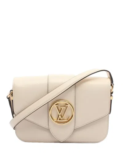 Pre-owned Louis Vuitton Pont 9 Shoulder Bag In Neutral