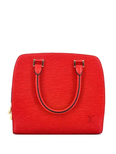 Pre-owned Louis Vuitton Pont Neuf Handbag Epi Leather Pm Satchel In Red