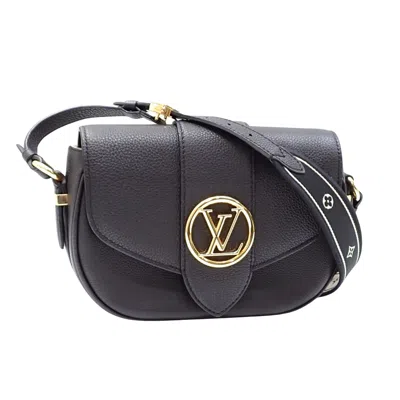 Pre-owned Louis Vuitton Pont Neuf Leather Shoulder Bag () In Black