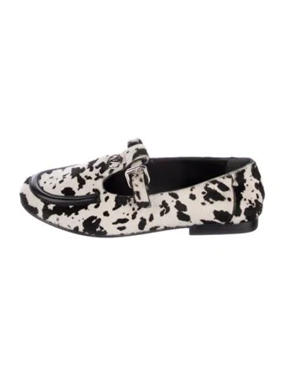 Pre-owned Louis Vuitton Ponyhair Animal Print Loafers In Black