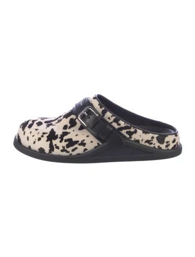 Pre-owned Louis Vuitton Ponyhair Animal Print Mules In Blue