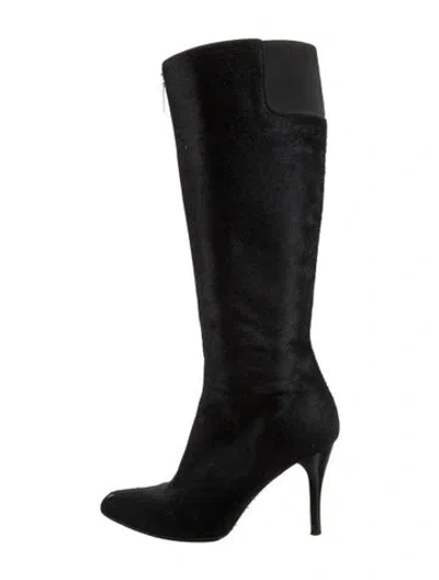 Pre-owned Louis Vuitton Ponyhair Boots In Black