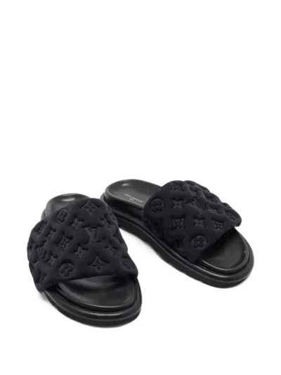 Pre-owned Louis Vuitton Pool Pillow Monogram Sandals In Black