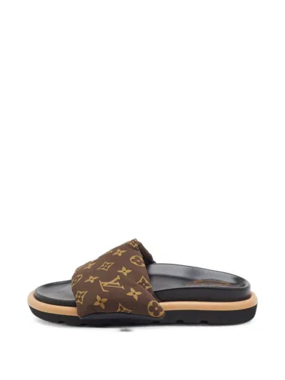 Pre-owned Louis Vuitton Pool Pillow Monogram Slide Sandals In Brown