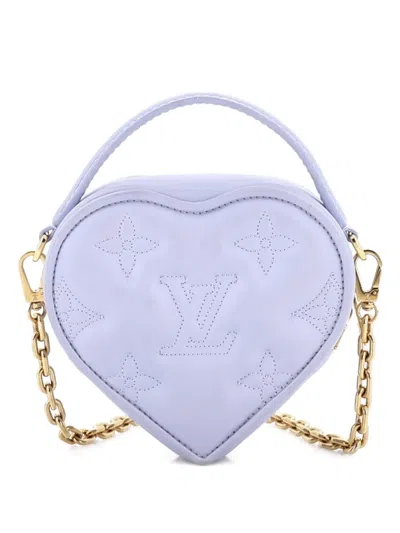 Pre-owned Louis Vuitton Pop My Heart Pouch Bag Bubblegram Leather Crossbody Bag In Purple