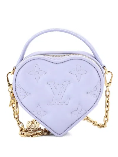 Pre-owned Louis Vuitton Pop My Heart Pouch Bag Bubblegram Leather Crossbody Bag In Purple