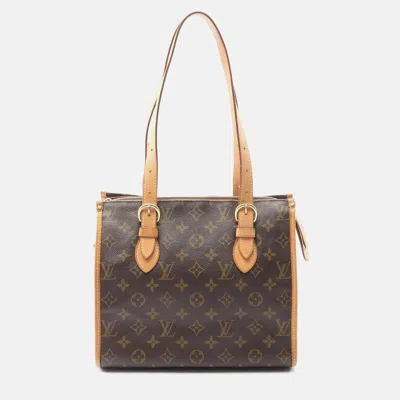 Pre-owned Louis Vuitton Popincourt Haut Brown Monogram Canvas Shoulder Tote