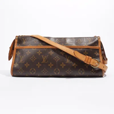 Pre-owned Louis Vuitton Popincourt Long Monogram Coated Canvas Shoulder Bag In Brown