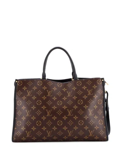 Pre-owned Louis Vuitton Popincourt Nm Handbag Monogram Canvas With Leather Mm Satchel In Brown