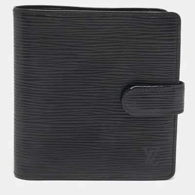 Pre-owned Louis Vuitton Porte Billets Black Epi Leather Wallet