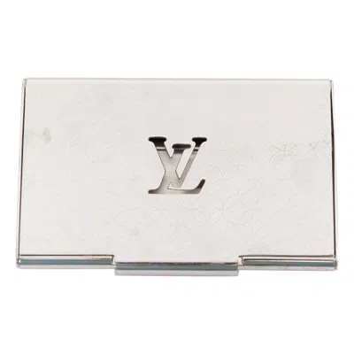 Pre-owned Louis Vuitton Porte Carte Champs Elysees Silver Tone Metal Cut Out Card Holder