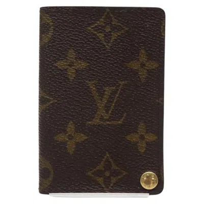 Pre-owned Louis Vuitton Porte Carte Crédit Pression Brown Canvas Wallet  ()
