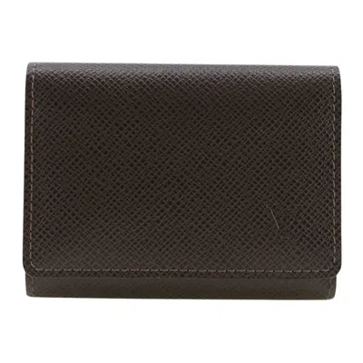Pre-owned Louis Vuitton Porte Carte De Visite Leather Wallet () In Brown