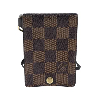 Pre-owned Louis Vuitton Porte Carte Id Bandoliere Brown Canvas Wallet  ()