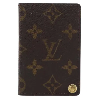Pre-owned Louis Vuitton Porte Cartes Pression Card Case Monogram Canvas Brown Canvas Card Holders Accessory (p