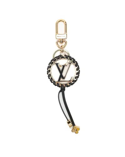 Pre-owned Louis Vuitton Porte Clés Lv Key Ring In Black