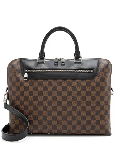 Pre-owned Louis Vuitton Porte Documents Jour Damier Ebene