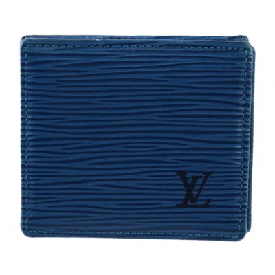 Pre-owned Louis Vuitton Porte-monnaie Blue Leather Wallet  ()