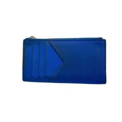 Pre-owned Louis Vuitton Porte-monnaie Et Porte- Carte Blue Leather Wallet  ()