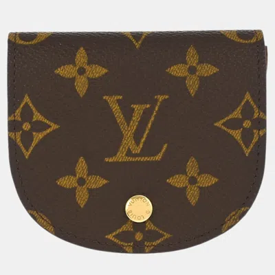 Pre-owned Louis Vuitton Porte Monnaie Gousset Coin Case Wallet In Brown
