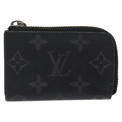 Pre-owned Louis Vuitton Porte Monnaie Jour Black Canvas Wallet  ()