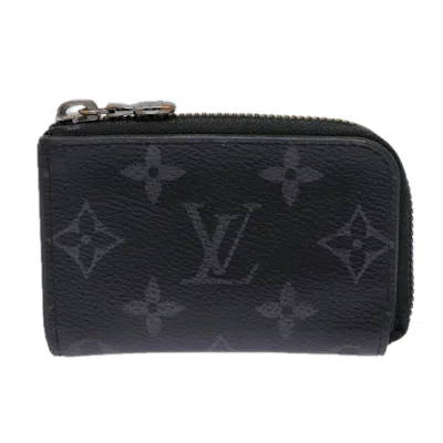 Pre-owned Louis Vuitton Porte Monnaie Jour Black Canvas Wallet  ()