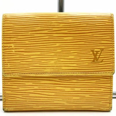 Pre-owned Louis Vuitton Porte-monnaie Leather Wallet () In Yellow