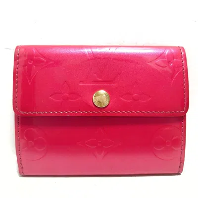 Pre-owned Louis Vuitton Porte-monnaie Patent Leather Wallet () In Pink