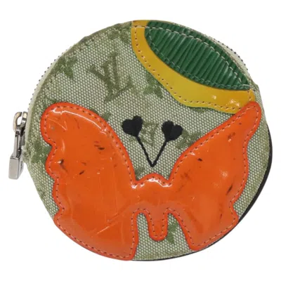 Pre-owned Louis Vuitton Porte Monnaie Rond Canvas Wallet () In Green