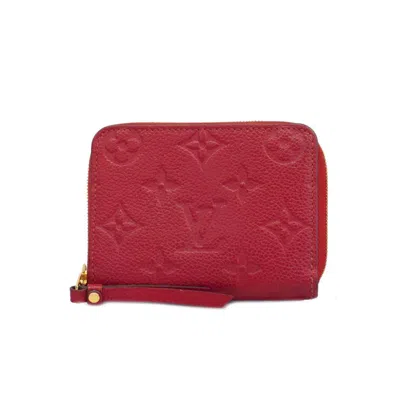 Pre-owned Louis Vuitton Porte Monnaie Zippy Red Leather Wallet  ()