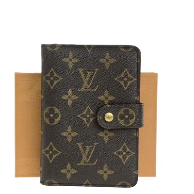 Pre-owned Louis Vuitton Porte Papier Zip Brown Canvas Wallet  ()