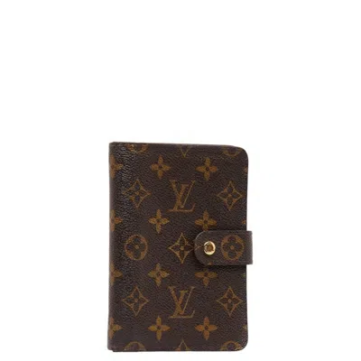 Pre-owned Louis Vuitton Porte Papiers Zippé Brown Canvas Wallet  ()
