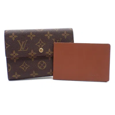 Pre-owned Louis Vuitton Porte Tresor Etui Papier Canvas Wallet () In Brown