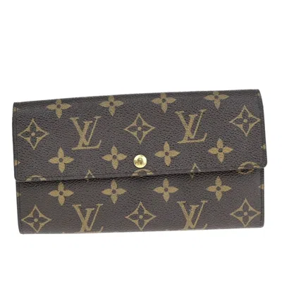 Pre-owned Louis Vuitton Portefeuille Canvas Wallet () In Brown