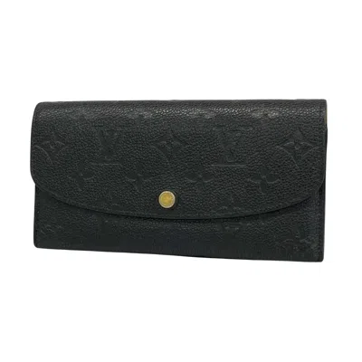 Pre-owned Louis Vuitton Portefeuille Emilie Black Leather Wallet  ()