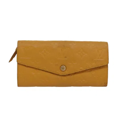 Pre-owned Louis Vuitton Portefeuille Leather Wallet () In Yellow