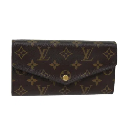 Pre-owned Louis Vuitton Portefeuille Sarah Brown Canvas Wallet  ()
