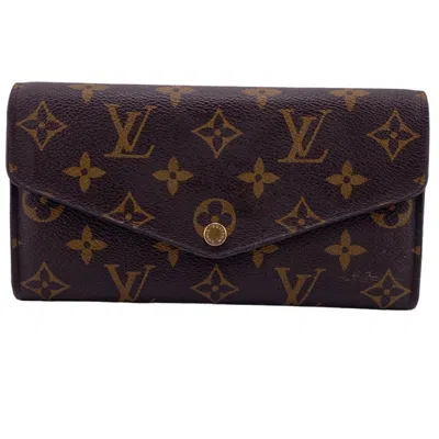 Pre-owned Louis Vuitton Portefeuille Sarah Brown Leather Wallet  ()