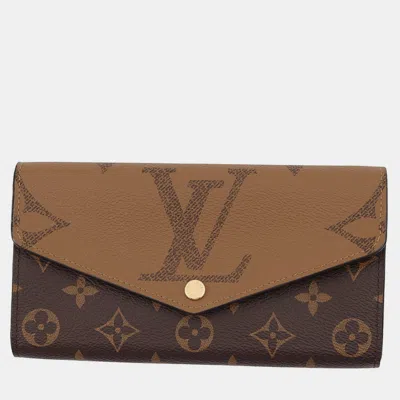 Pre-owned Louis Vuitton Portefeuille Sarah Brown/noir Monogram Reverse Canvas/monogram