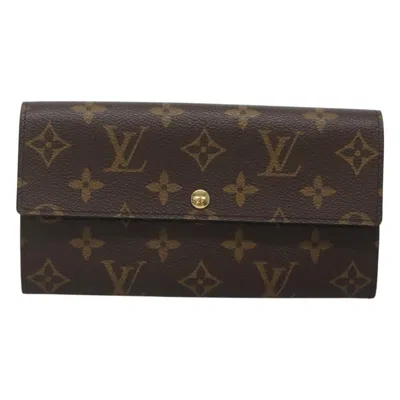 Pre-owned Louis Vuitton Portefeuille Sarah Canvas Wallet () In Brown
