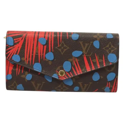 Pre-owned Louis Vuitton Portefeuille Sarah Canvas Wallet () In Brown