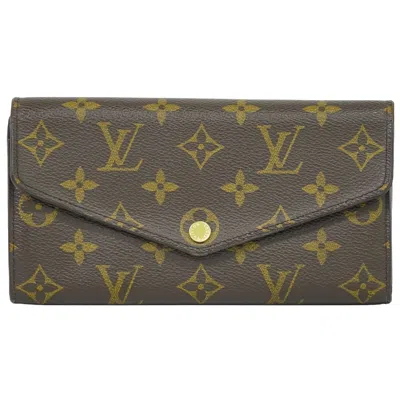 Pre-owned Louis Vuitton Portefeuille Sarah Canvas Wallet () In Brown