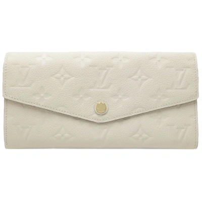 Pre-owned Louis Vuitton Portefeuille Sarah Leather Wallet () In White