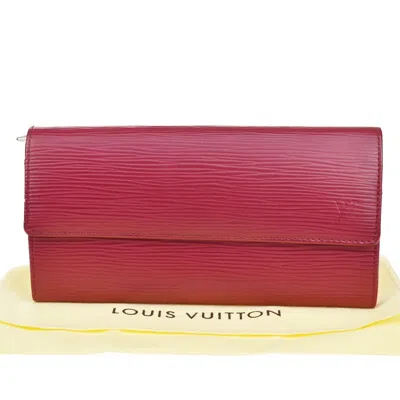Pre-owned Louis Vuitton Portefeuille Sarah Pink Leather Wallet  ()