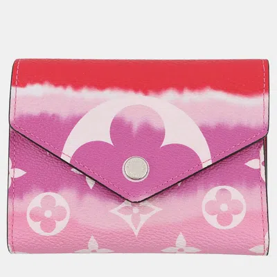 Pre-owned Louis Vuitton Portefeuille Victorine Rouge Monogram / Monogram / Giant / Lv Escale In Multi